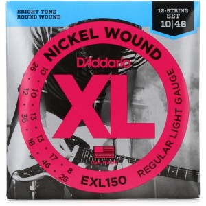 D'Addario EXL150 Nickel Wound Regular Light Electric Strings (.010-.046) Set of 12